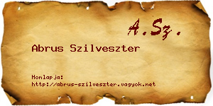 Abrus Szilveszter névjegykártya