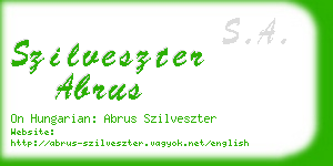 szilveszter abrus business card